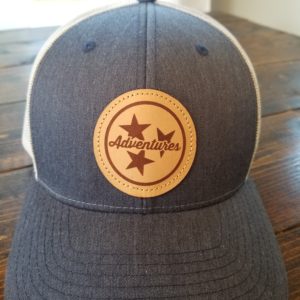 Navy Tristar Leather Patch Trucker Cap Adventures