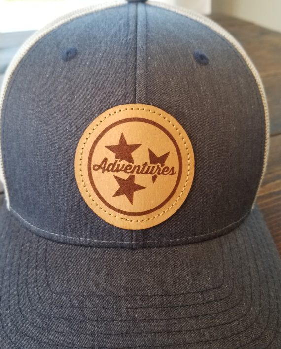 Navy Tristar Leather Patch Trucker Cap Adventures