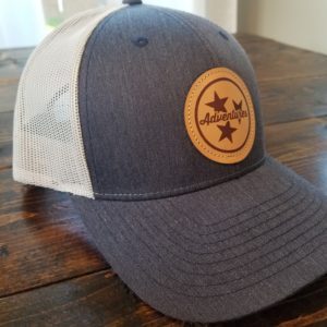 Navy Tristar Leather Patch Trucker Cap Adventures Tennessee