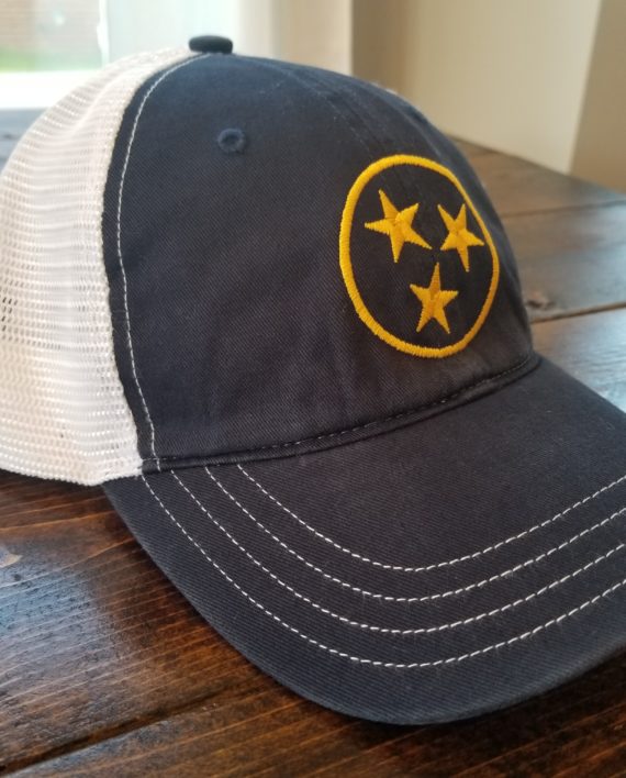 Relaxed fit navy gold white tristar hat cap adventures tennessee 1