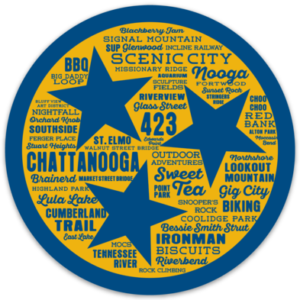Tristar Destinations Chattanooga Blue and Gold Adventures Decal