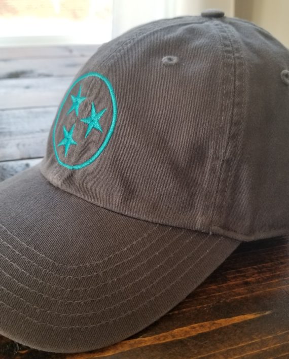 Dad Cap Tristar Adventures Grey Teal Tennessee Hat