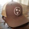 Brown and Khaki Tristar Hat 1