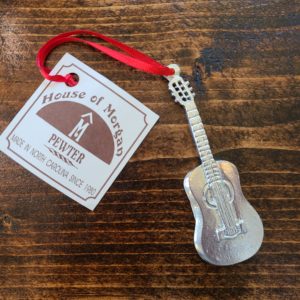 Guitar Tennessee Nashville Memphis Christmas Pewter Ornament