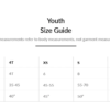 Youth Size Chart